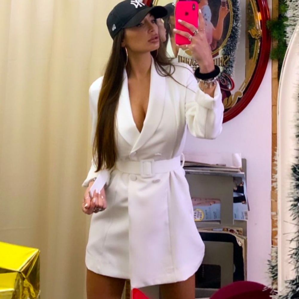NWT Fashion Nova White Blazer Dress  051